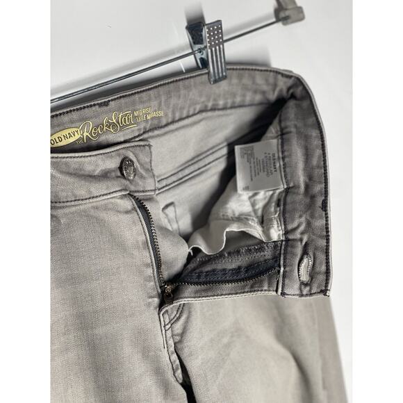 Old Navy Womens Charcoal Grey Wash Mid Rise Jeans Denim Preppy Casual Size 4 - Picture 6 of 8